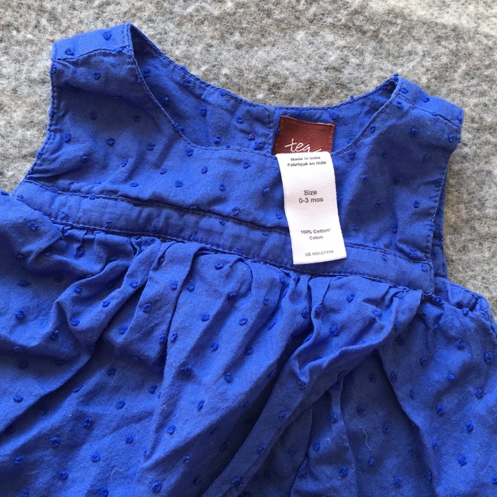 Tea Collection Bubble Romper in Blue, size 0-3 mo - Picture 2 of 3